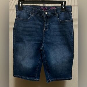 Children's Place Jean Shorts Skimmer Pant Court Girl's Size 14 Blue Denim Shorts